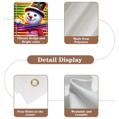 Nuxovilar Christmas Window Cover Banner Snowman 31x47 Inch Holiday Decor CU01093