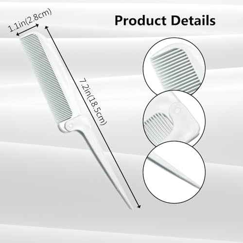 ETCAR 2-Pack Hair Parting & Rat Tail Combs Set with Foldable Design