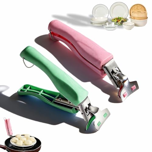 Heat-Resistant Silicone Tongs - 2-Pack Non-Slip Bowl Grippers