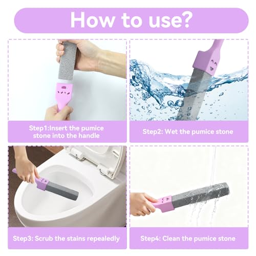 12 Pack Pumice Stones with Handles for Toilet and Surface Cleaning - SilkGleam