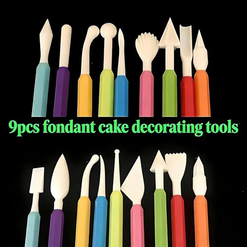 9-Piece Fondant Sculpting Tool Set for Cake Decorating
