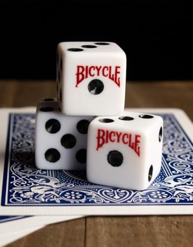 Bicycle 10 Dice Set White Black 16mm - Standard 6-Sided Game Dice