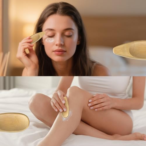 QVEEQ 2Pcs Bamboo Deodorant Cream Applicator - Double-Headed Skincare Scoop
