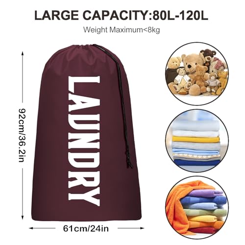 Fiodrimy Large Travel Laundry Bag - Wine & Navy 24" x 36"