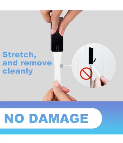 5-Pack Adhesive Towel Hooks, Black Stainless Steel Heavy Duty Wall Hooks