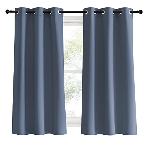 NICETOWN Stone Blue Blackout Curtains 34" x 60" - Set of 2