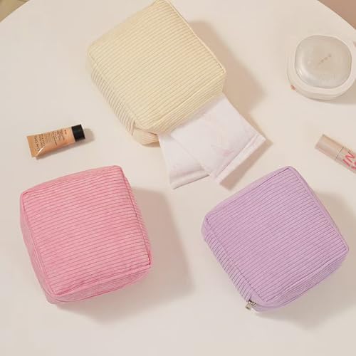 VCISPOK Corduroy Period Bag and Mini Makeup Pouch in Pink