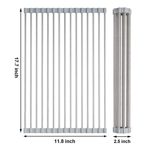 Searik Roll-Up Over the Sink Dish Drying Rack - 17.7" x 11.8" Gray