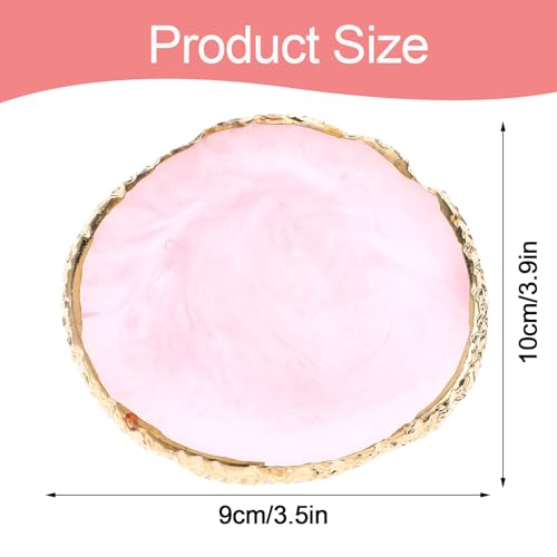 Kynigo Resin Nail Art Palette with Gilded Edge for Color Mixing Pink