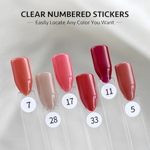 GAOY 50 Pcs Nail Swatch Sticks with Ring & Stickers for Color Display