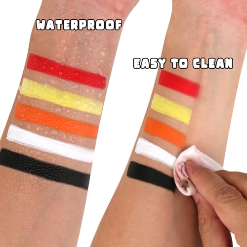 Bowitzki Halloween Makeup Palette 5 Colors Oil-Based Face Body Paint with Brushes
