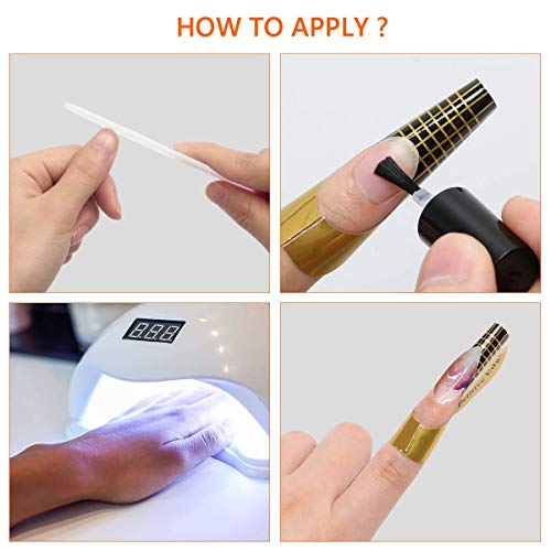 AHIER 200 PCS Self-Adhesive Nail Forms for Acrylic and Builder Gel Extensions