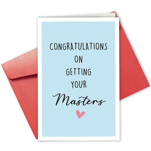 Funny Masters Degree Graduation Card with Red Envelope - Gevinna