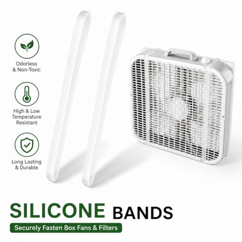 ZYRELYNX 2Pcs Transparent Stretchable Silicone Box Fan Air Filter Straps, Adjustable Fit