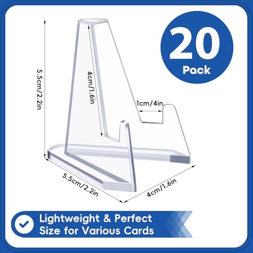 Acrylic Card Display Stands for Sports Cards & Collectibles - 20 Pack