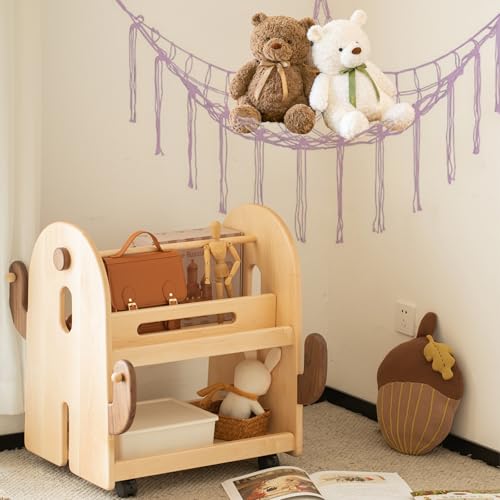 WINDAWNKE 59-Inch Large Stuffed Animal Hammock, Cotton Rope Corner Toy Net