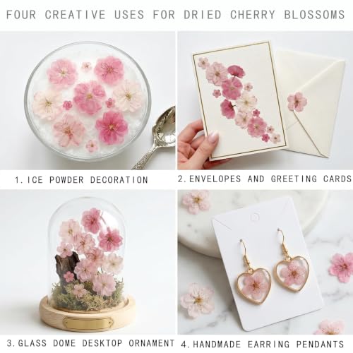 50PCS Pink Flower Cake Decorations - Natural Sakura Toppers