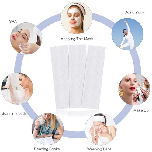 Mabor 3-Piece Non-Slip Elastic White Sweat Headbands for Workout