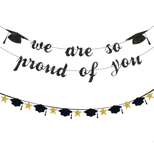 Graduation Decorations 2026 Black and Gold Party Banner Set