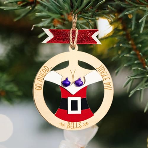 Funny Christmas Ornaments - Humorous Wooden Tree Decor Gifts