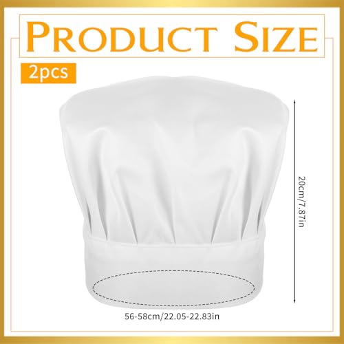 Adjustable White Chef Hats - 2 Pack for Professional Cooking