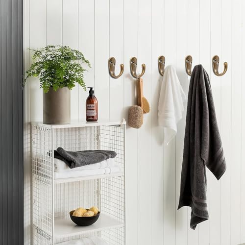 Antique Brass Wall-Mounted Coat Hooks - 15 Pack for Coats, Bags, Hats
