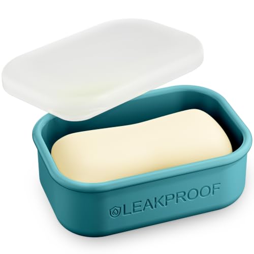 Quatish Compact Leakproof Silicone Travel Soap Case - Bluegreen