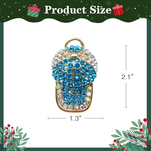 2025 Metal Baseball Cap Christmas Ornament with Rhinestones