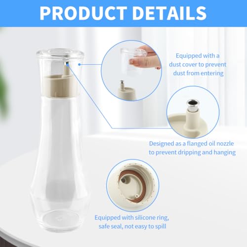 Ranjaner 8.8oz Glass Mouthwash Dispenser with Pour Spout and Cup