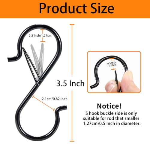 20 Heavy Duty S Hooks with Safety Buckle for Kitchen & Garden