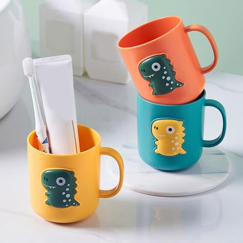 Cute Yellow Dinosaur Toothbrush Cup - Portable Drinking Holder
