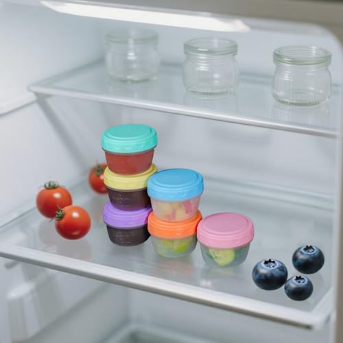 6 Pack 2.7 oz Leakproof Sauce Containers with Colorful Lids