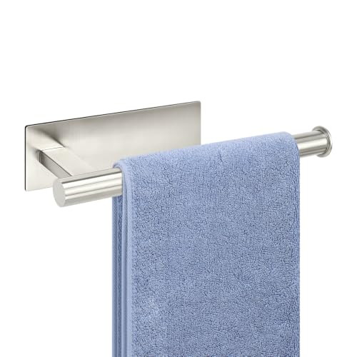 Livabber 9-Inch Self-Adhesive Hand Towel Holder, Brushed Nickel Stainless Steel