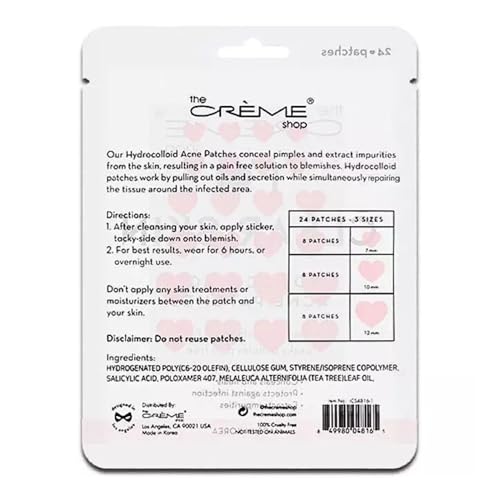 The Crème Shop I Heart Clear Skin Hydrocolloid Acne Patches 72 Count