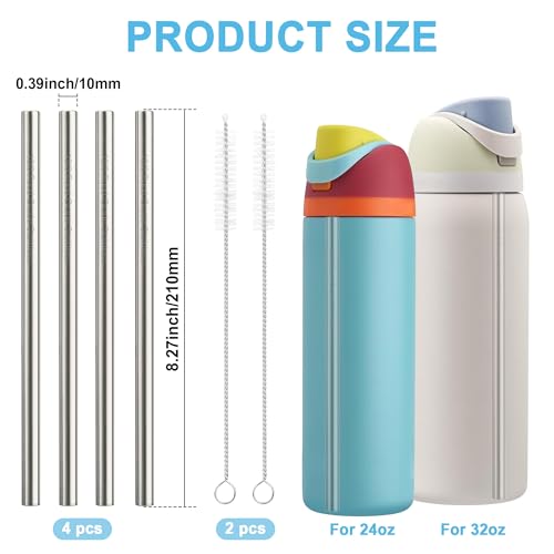 Sipcupmate Stainless Steel Replacement Straws for Owala 24/32oz Freesip