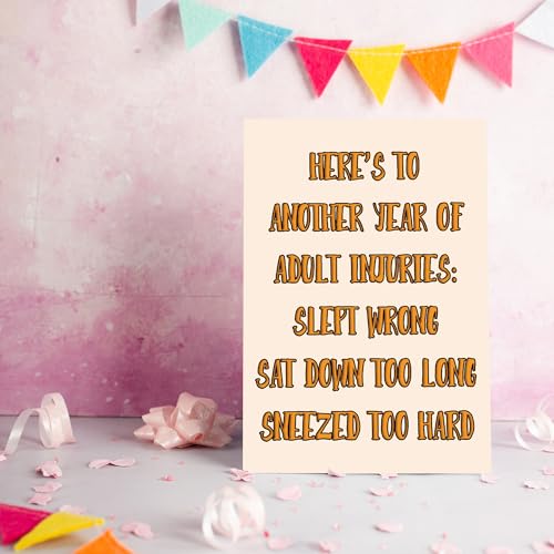 Funny Birthday Card for Men and Women - Luxury 300gsm Linen Greeting Card with Envelope