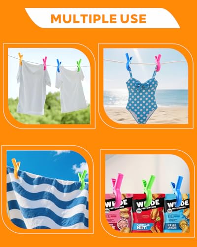Beach Towel Clips - 12 Pack Windproof Holder for Chairs
