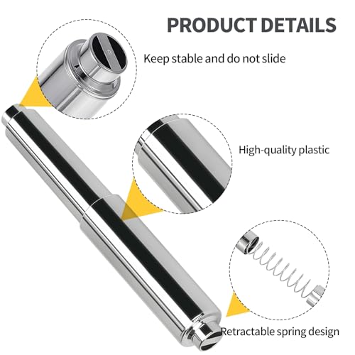 2PCS Adjustable Toilet Paper Holder Spring Rod - Durable Plastic Replacement Roller