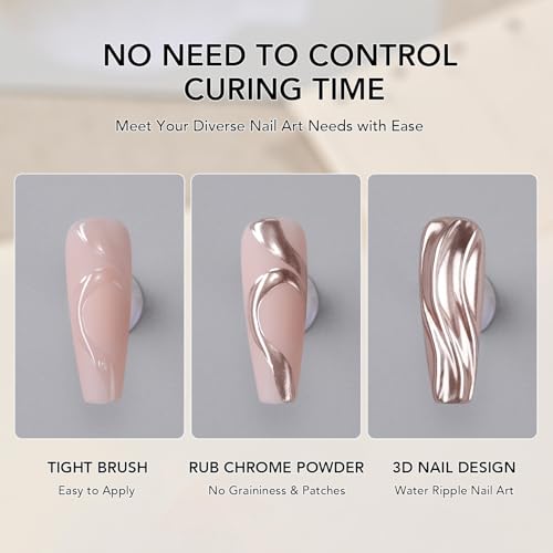 GAOY No Wipe Gel Top Coat for Chrome Powder & Rhinestones 12ml