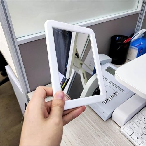 MIHAGUTY Magnetic Locker Mirror 5x7 White Small Real Glass Mirror