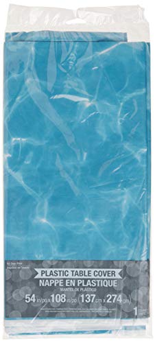 Water Print Plastic Tablecloth for Summer Pool Parties - 54" x 108"