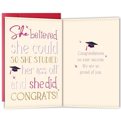 Funny Graduation Card for Daughter, Granddaughter, Sister