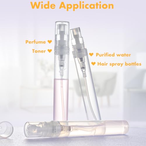 Chiallco 10-Pack 5ml Refillable Travel Perfume Spray Bottles, Clear Plastic Fine Mist Atomizers