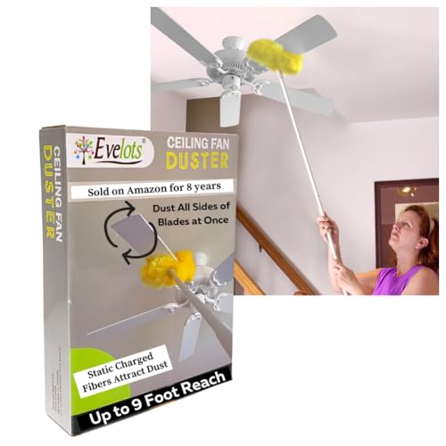 Evelots Ceiling Fan Blade Duster with 9-Foot Extension Pole