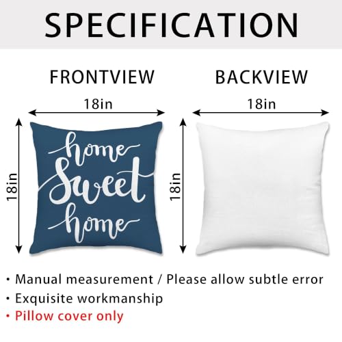 Pinata Blue Throw Pillow Covers 18x18, Boho Decorative Set of 4