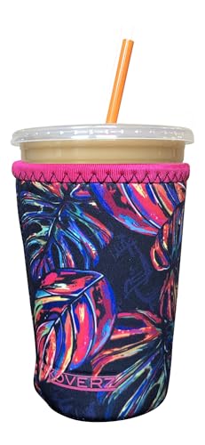 Koverz Medium Tropics Iced Coffee Sleeve for 22-24oz Cups, Insulated & Washable