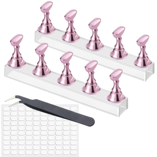 Narsikar Press on Nail Practice Stand Set with Tweezers and Tape
