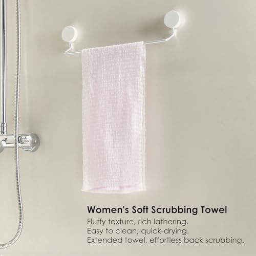 SHIMOYAMA Exfoliating Shower Towel & Body Scrubber, Pink
