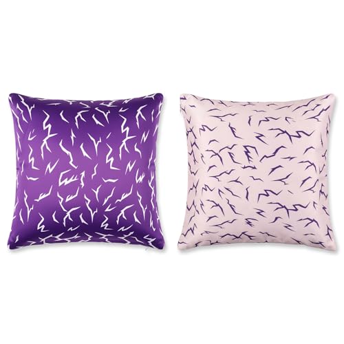 Kpop Lightning Pattern Pillow Covers - 18x18 Inch Soft Silk-Feel Set of 2