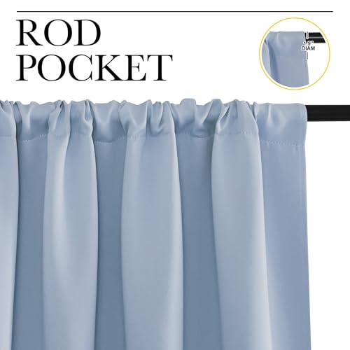 NICETOWN Vintage Blue Blackout Curtains for RV Windows, 29" x 20" (Pack of 2)